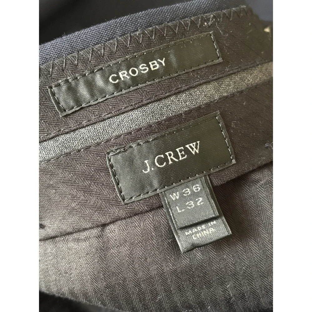 J.Crew Crosby Suit Loro Piana Super 120s Wool Navy Blue 44R 36x30 Mens